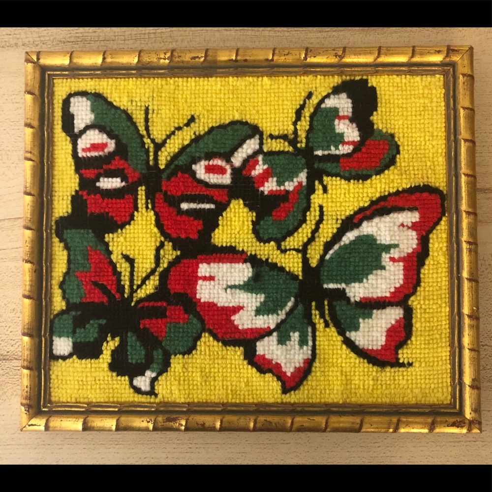 Handmade Vintage Needlepoint Picture
